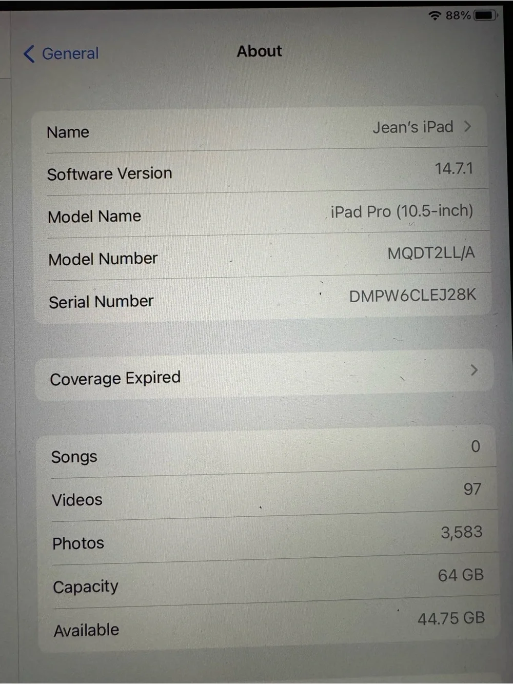 iPad Pro, 10.5”, in good condition